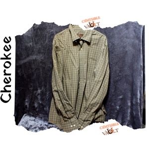 NWOT Men’s Cherokee XXL Plaid Long Sleeve Dress Shirt